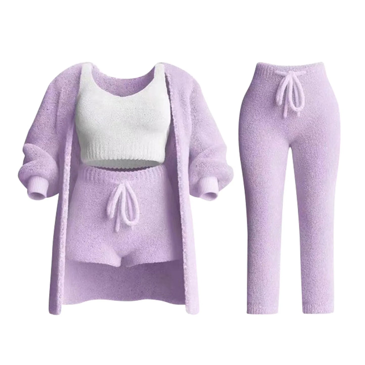 Women Lounge Pants Knitting Fleece Warm Autumn Winter Yoga Pants Butt Lifting Casual Solid Elastic Waist Workout Sweatpants