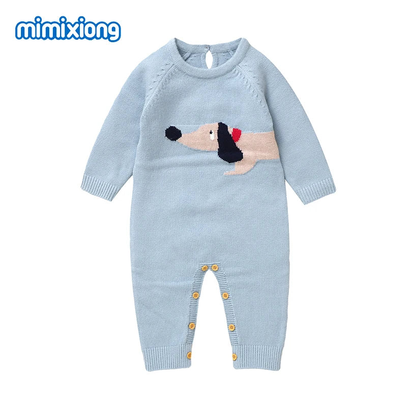 Newborn Baby Rompers Autumn Winter Long Sleeve O-Neck Infantil Boys Girls Knitted Jumpsuts 0-18 Months Toddler Outfits Playsuits