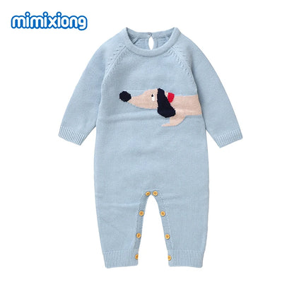 Newborn Baby Rompers Autumn Winter Long Sleeve O-Neck Infantil Boys Girls Knitted Jumpsuts 0-18 Months Toddler Outfits Playsuits