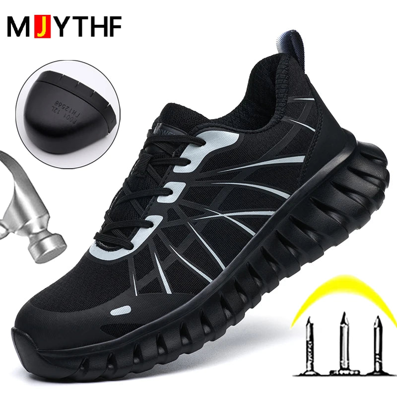 Lightweight Steel toe shoes Breathable Safety Shoes Men Puncture-Proof Work Sneakers Indestructible shoes comfort Security Shoes