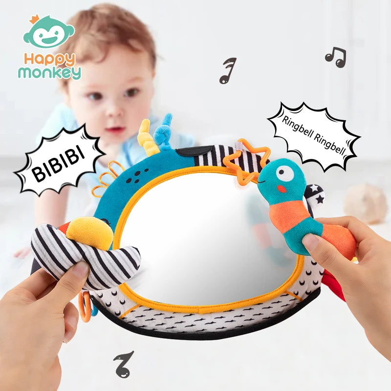 Baby Haha Interactive Mirror Adjustable And Foldable for Visual Development And Hand Grip Skills Training