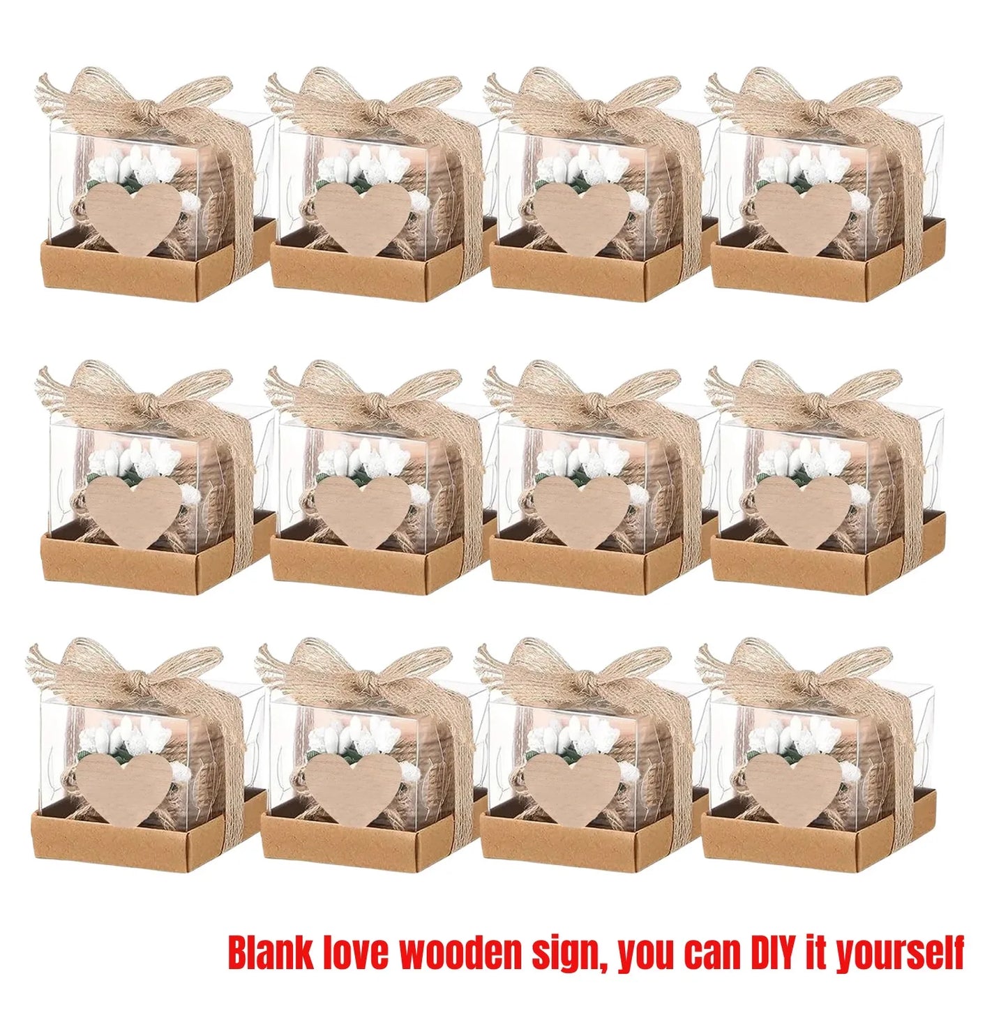 6/12/24PCS Guest Gift Candle for Wedding Wooden Tealight Candle Holders Bridal Shower Thank You Gifts for Baby Shower