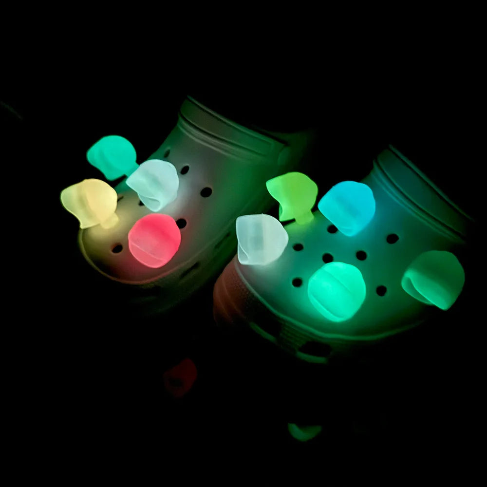 2pcs LED Shoe Lights - Glow in Dark Safety Charms for Night Cycling, Hiking & Cave Camping Accessories