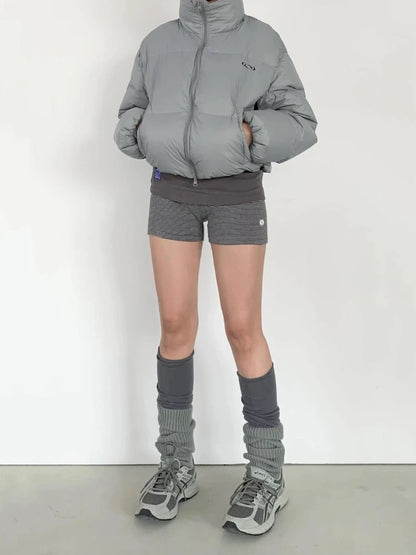 HOUZHOU Korean Style Striped Shorts Women Elastic Y2k Gothic Gyaru Short Pants Casual Summer High Waist Slim Up Shorts Street