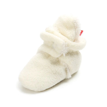 Meckior Baby Socks Shoe Winter Baby Boy Girl Booties Soft Toddler First Walkers Anti-slip Warm Fluff Infant Crib Shoes Socks