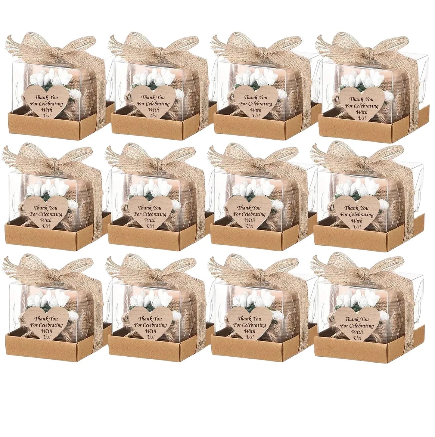 6/12/24PCS Guest Gift Candle for Wedding Wooden Tealight Candle Holders Bridal Shower Thank You Gifts for Baby Shower