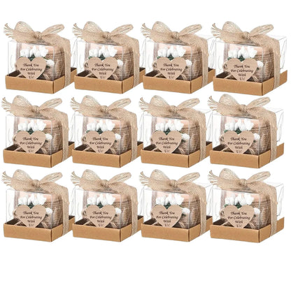6/12/24PCS Guest Gift Candle for Wedding Wooden Tealight Candle Holders Bridal Shower Thank You Gifts for Baby Shower