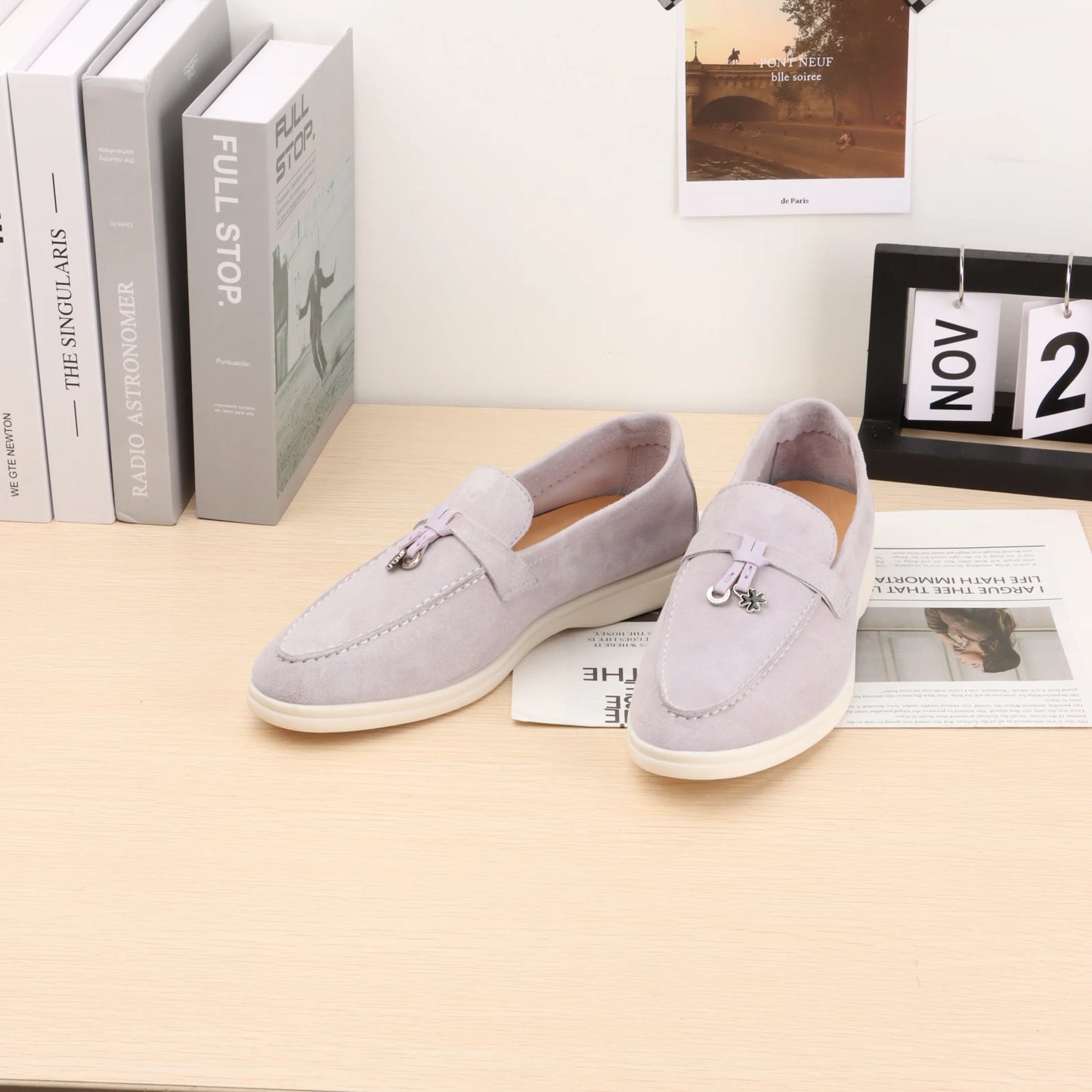 XOBZJH brand high-quality loafers, soft unisex casual shoes, multi color genuine leather flat shoes, luxurious design