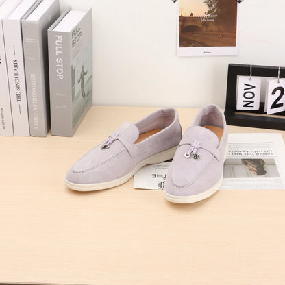 XOBZJH brand high-quality loafers, soft unisex casual shoes, multi color genuine leather flat shoes, luxurious design