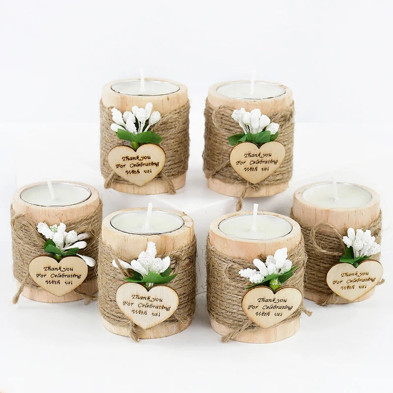 5/10pcs Wedding Wooden Tealight Candle Holder Thank You for Celebrating With Us Birthday Party Table Decoration Christmas Gifts