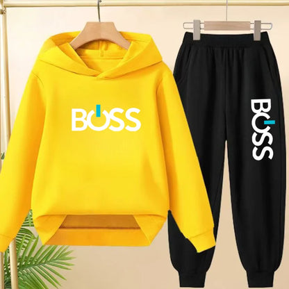 Children Hoodie Sweatshirt+Pants Two-Piece Set Product Pretty Boys Girls Coat 3-12 Yrs Casual Fashion Letter Clothing Sports Set