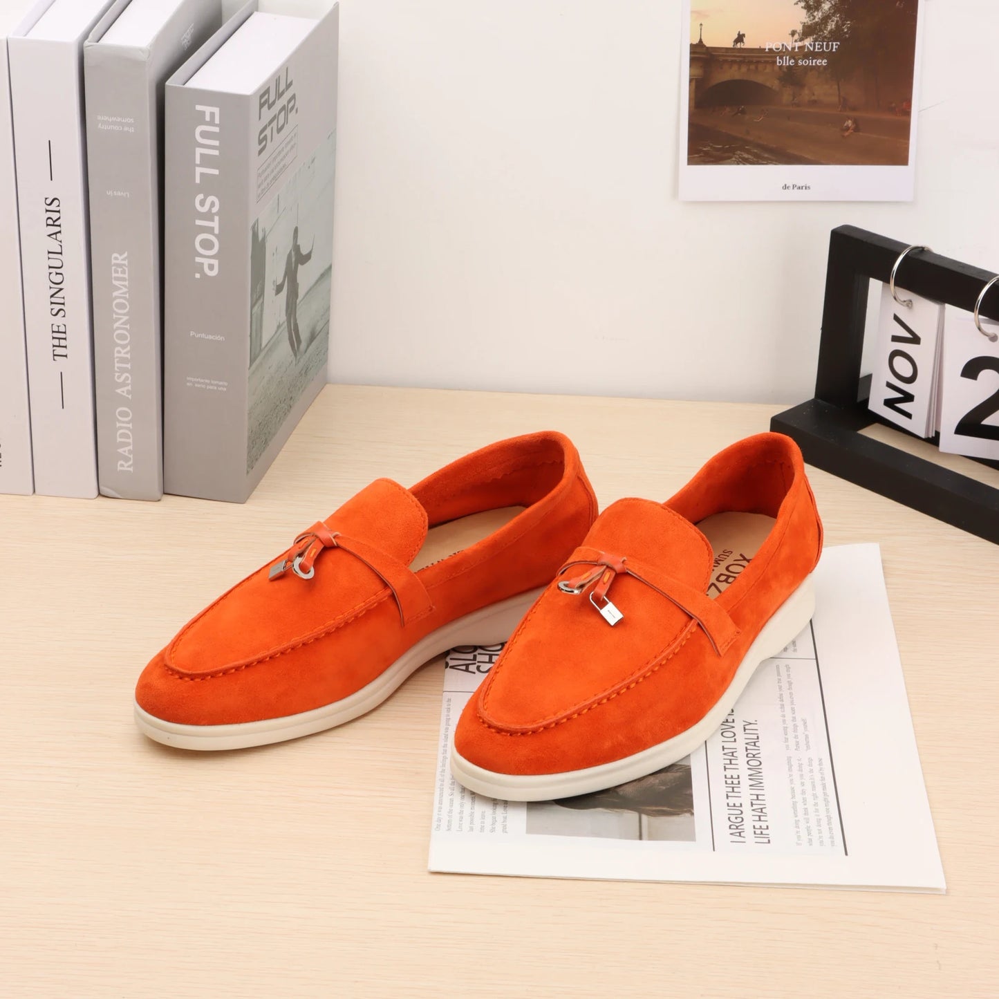 XOBZJH brand high-quality loafers, soft unisex casual shoes, multi color genuine leather flat shoes, luxurious design