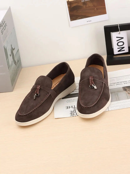 XOBZJH brand high-quality loafers, soft unisex casual shoes, multi color genuine leather flat shoes, luxurious design