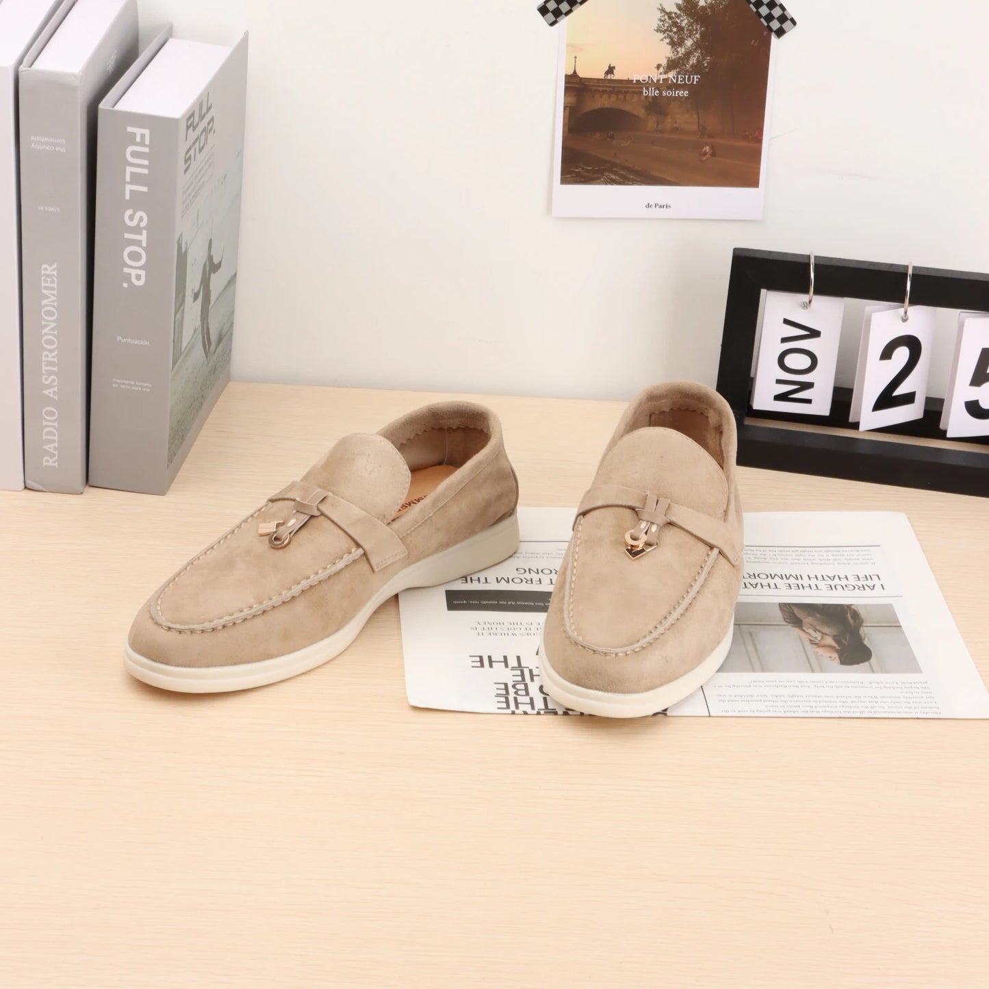 XOBZJH brand high-quality loafers, soft unisex casual shoes, multi color genuine leather flat shoes, luxurious design