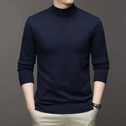 Men's Mock Turtleneck Sweater Men's Knitting Pullovers Rollneck Sweater Winter Warm Men Jumper Slim Fit Casual Streetwear