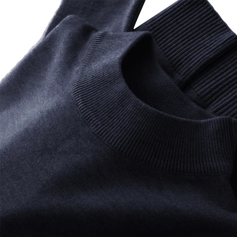 Men's Mock Turtleneck Sweater Men's Knitting Pullovers Rollneck Sweater Winter Warm Men Jumper Slim Fit Casual Streetwear