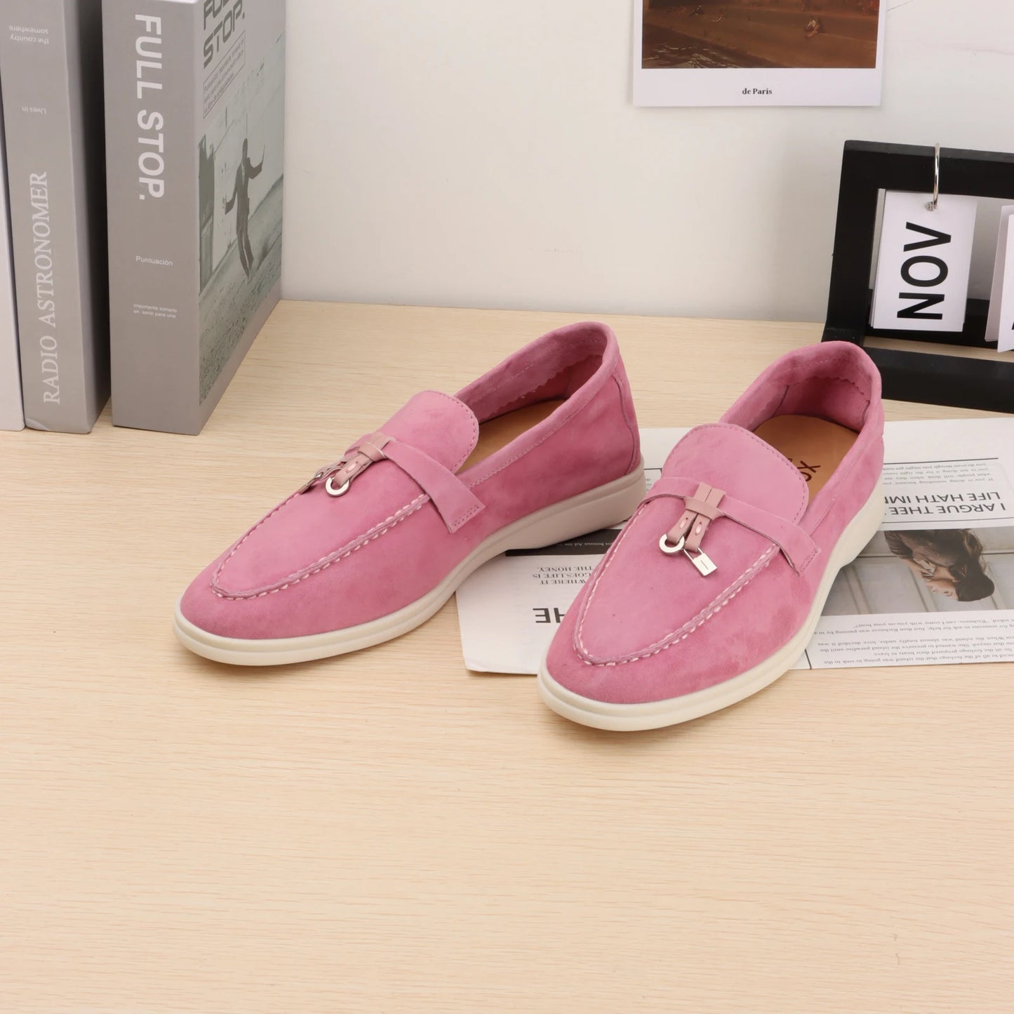 XOBZJH brand high-quality loafers, soft unisex casual shoes, multi color genuine leather flat shoes, luxurious design
