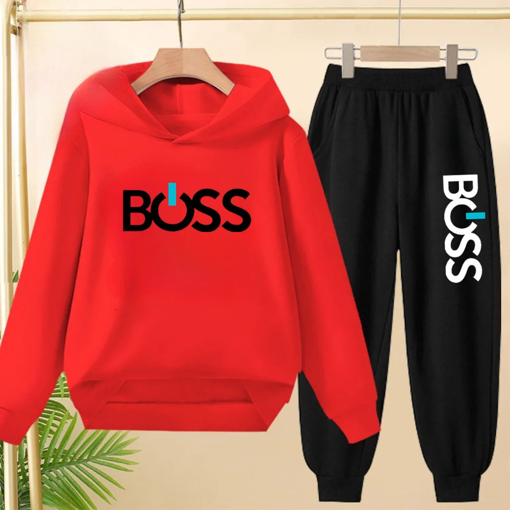 Children Hoodie Sweatshirt+Pants Two-Piece Set Product Pretty Boys Girls Coat 3-12 Yrs Casual Fashion Letter Clothing Sports Set