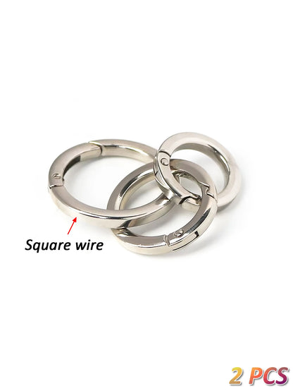 2Pcs Thick O Ring for Purse Strap Spring Rings 1/1.25/1.5 Inch Diameter Handbag And Key Accessory Holder Light Gold/Silver