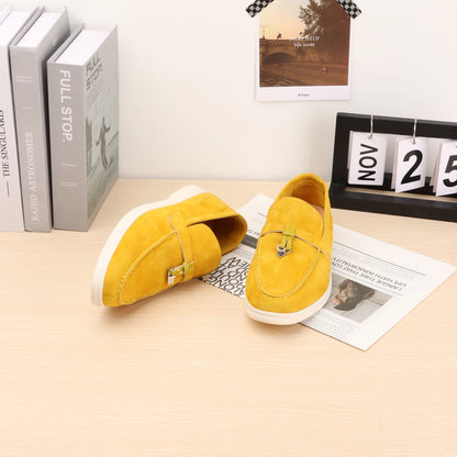 XOBZJH brand high-quality loafers, soft unisex casual shoes, multi color genuine leather flat shoes, luxurious design