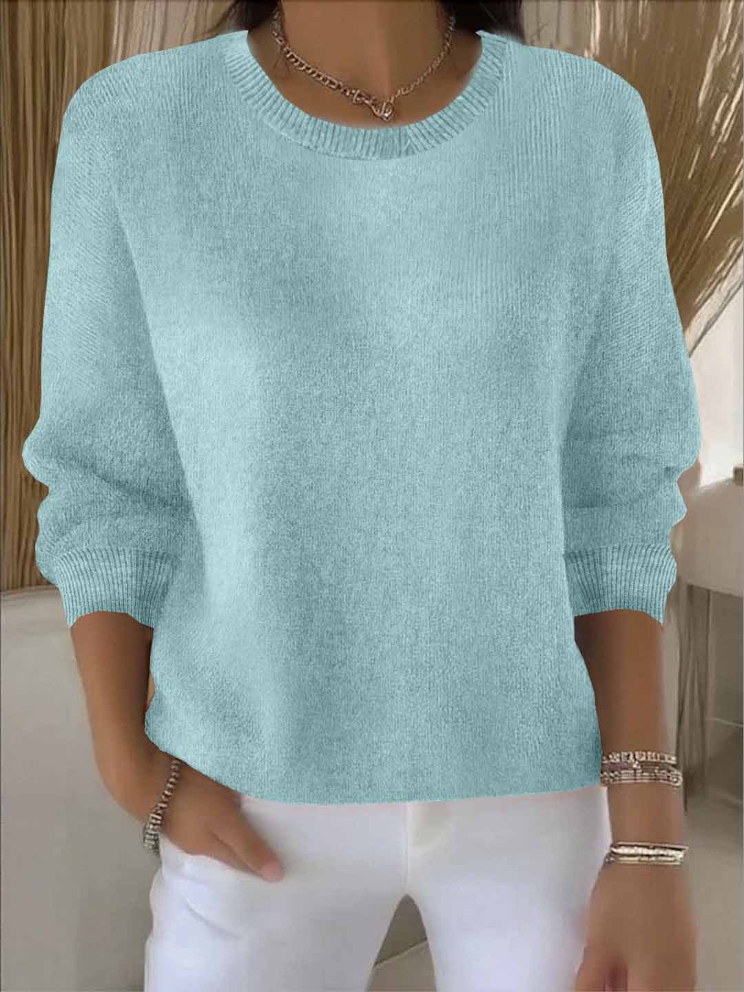 Women's Solid Color Long Sleeve Sweater
