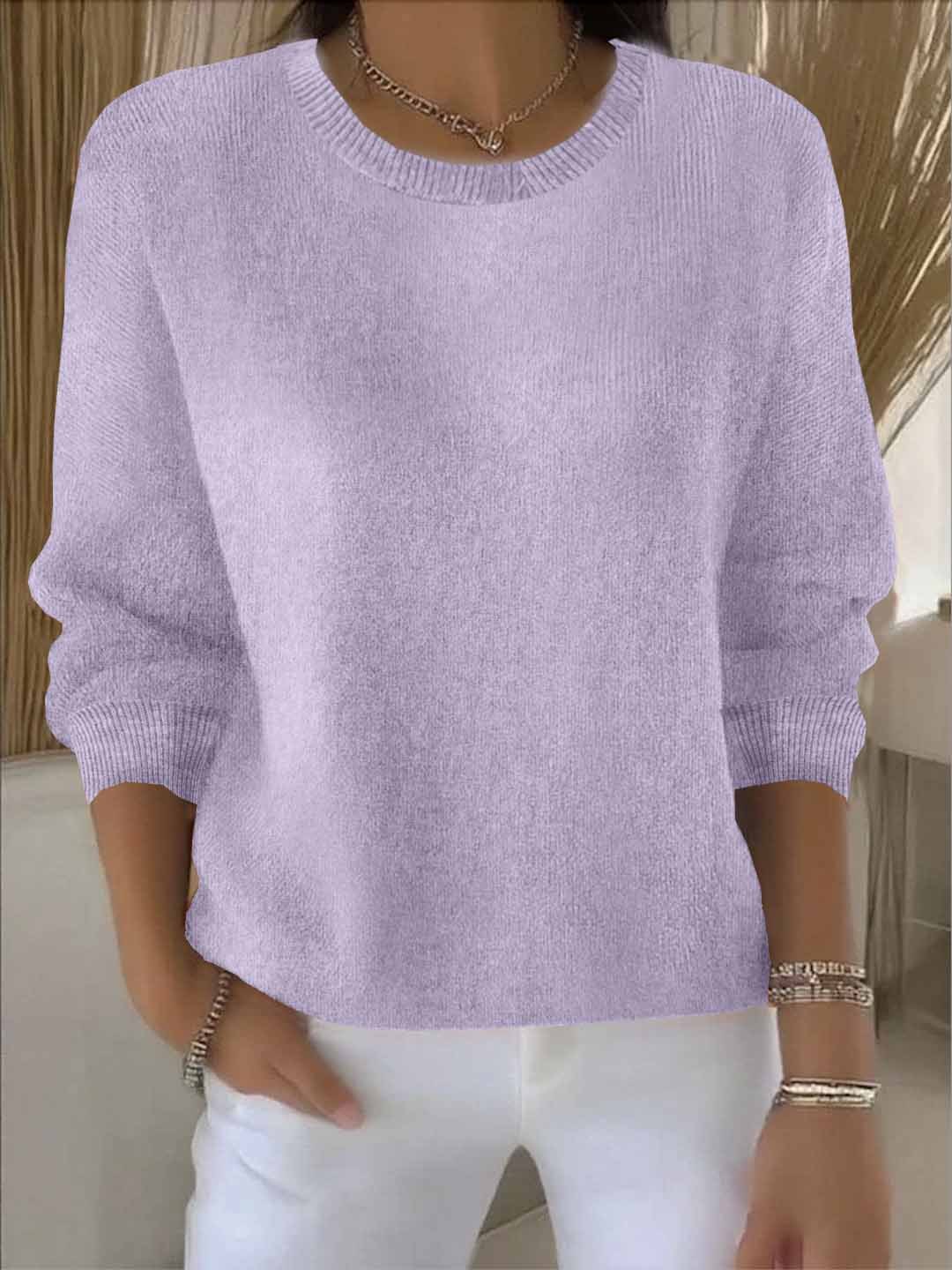 Women's Solid Color Long Sleeve Sweater